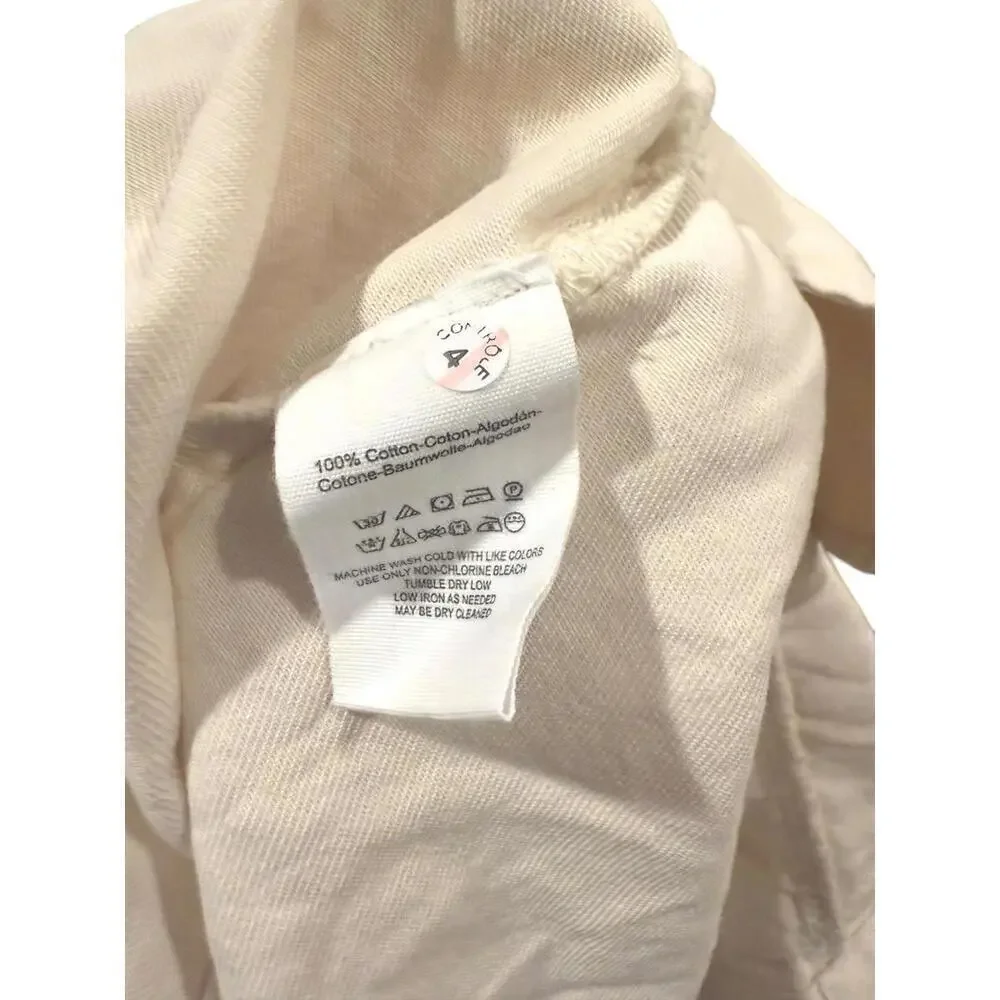 Free People We the Free Tiered Utility Shirt Dress – Size Small (Ivory)